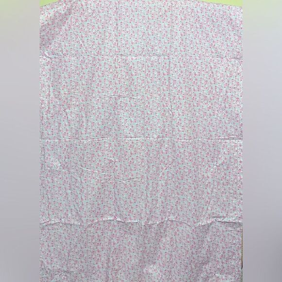 Handmade Baby Quilt Lap Blanket Purple Lavender Lilac Aqua Pink Floral 60” x 40” - Picture 2 of 5